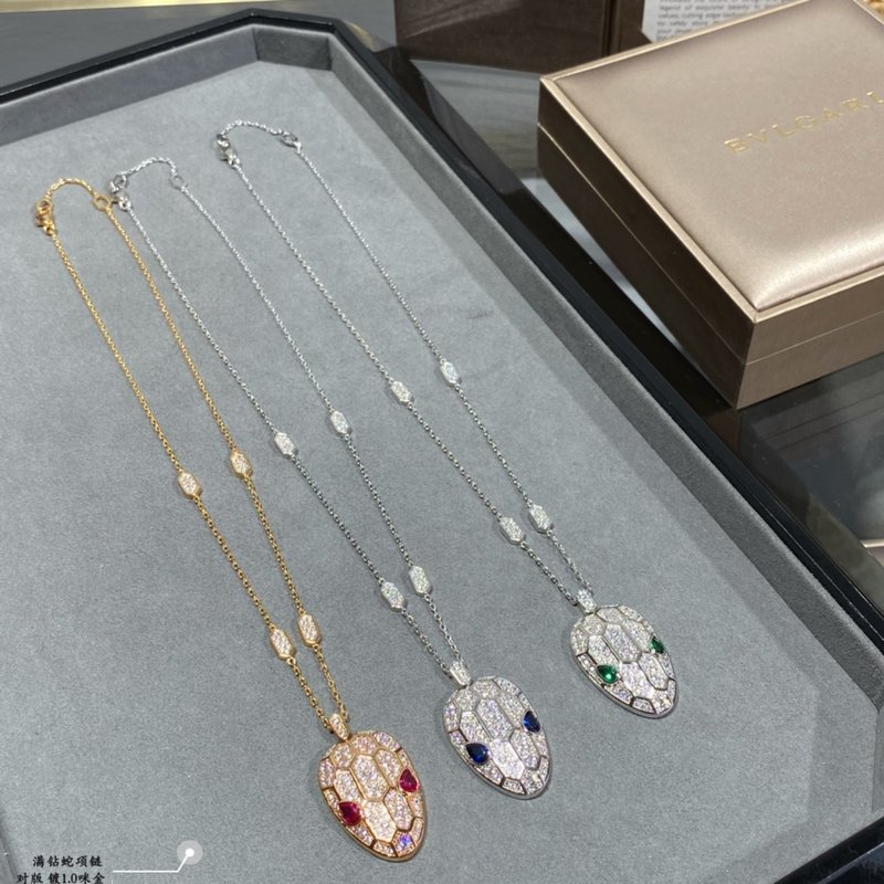 불가리 풀 다이아몬드 스네이크 목걸이 001-236090