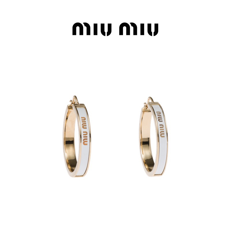 미우미우 에나멜 원형 귀걸이 001-236306