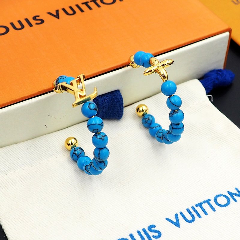 루이비통 비대칭 디자인 레진 비즈 이어링 001-236353