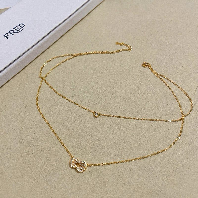 프레드 풀 다이아몬드 더블 8 자 버클 목걸이 001-243064
