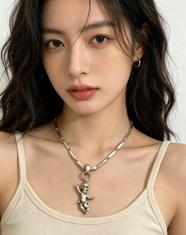크롬하츠 클래식 스컬 베이비 목걸이 빈티지 001-243267