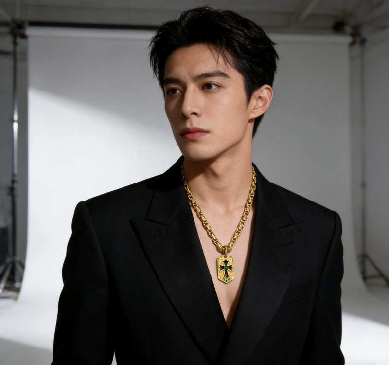 크롬하츠 그린 다이아몬드 십자군 펜던트 목걸이 001-243272