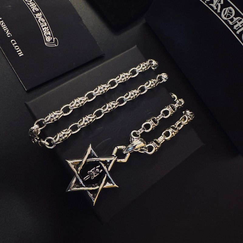 크롬하츠 십자가 별 펜던트 목걸이 001-243365