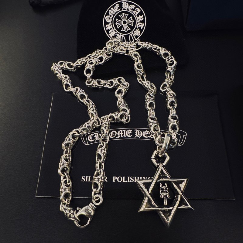 크롬하츠 십자가 별 펜던트 목걸이 001-243365
