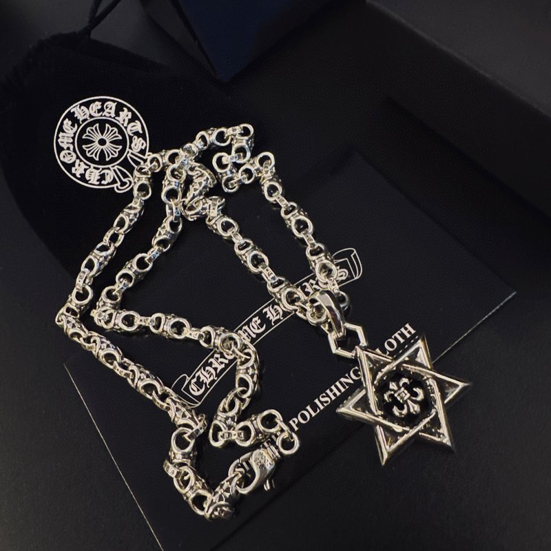 크롬하츠 십자가 별 펜던트 목걸이 001-243366