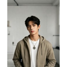 크롬하츠 남성용 십자가 메달 대나무 체인 목걸이 001-243377