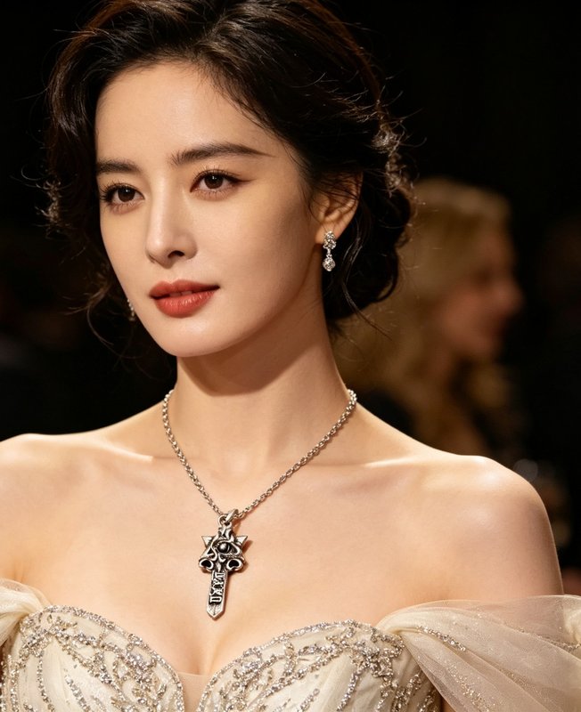 성검 십자가 빈티지 실버 톤 목걸이 001-243392