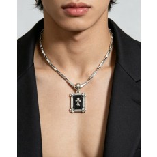 크롬하츠 블랙 마노 크로스 목걸이 빈티지 스타일 001-243417