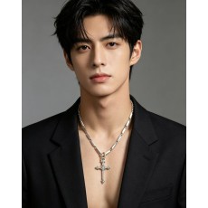 크롬하츠 클래식 십자가 펜던트 빈티지 목걸이 001-243432
