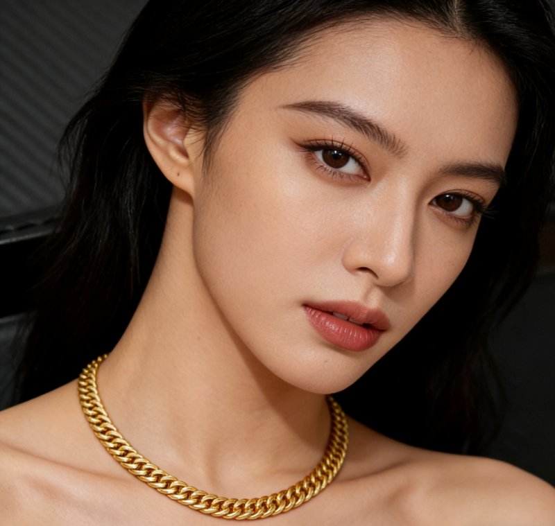 크롬하츠 클래식 골드 큐바 체인 목걸이 001-243443