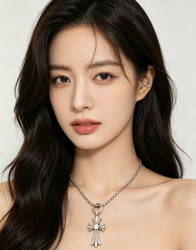 크롬하츠 빈티지 다이아몬드 십자가 목걸이 001-243452
