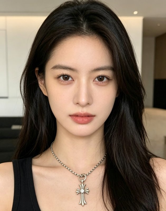 크롬하츠 빈티지 다이아몬드 십자가 목걸이 001-243452