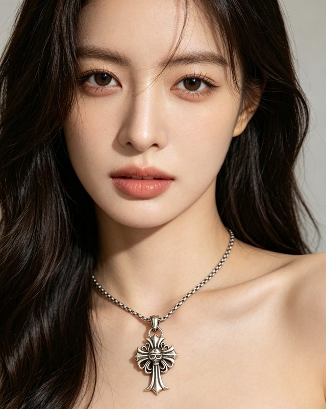 크롬하츠 스컬 십자가 빈티지 목걸이 001-243451
