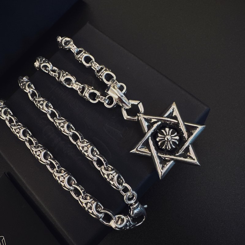 크롬하츠 십자가 별 펜던트 목걸이 001-243467