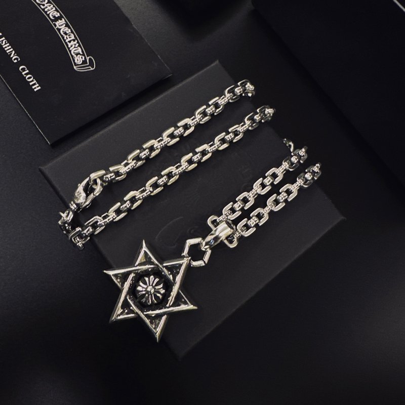 크롬하츠 십자가 별 펜던트 목걸이 001-243479