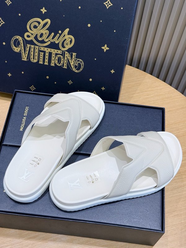 LV 오아시스 샌들 스웨드 가죽 화이트 001-243665