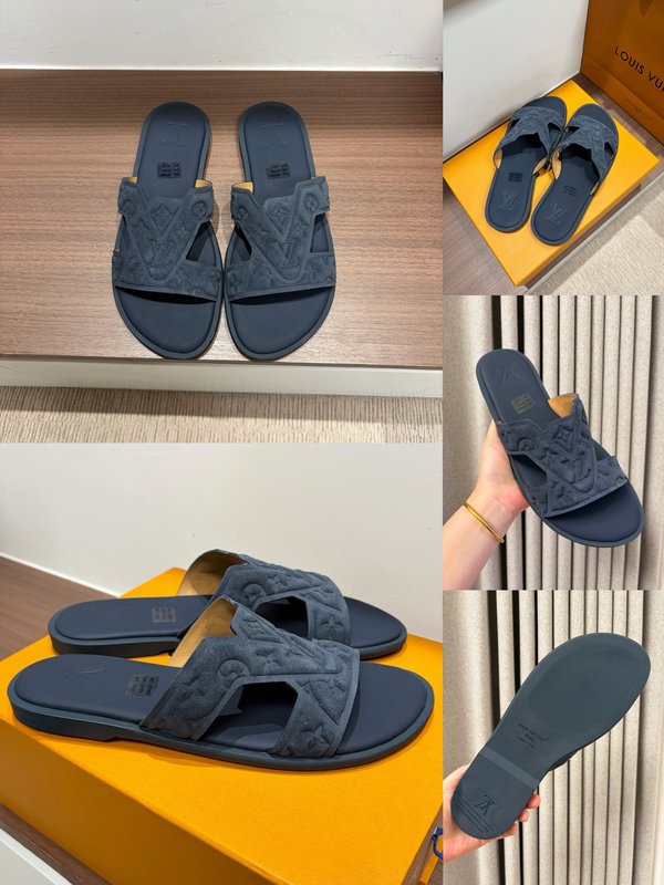 LV 남성 태송아지 가죽 엠보싱 슬리퍼 001-243703