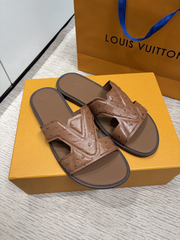 LV 남성 오스트리치 엠보슬리퍼 001-243716