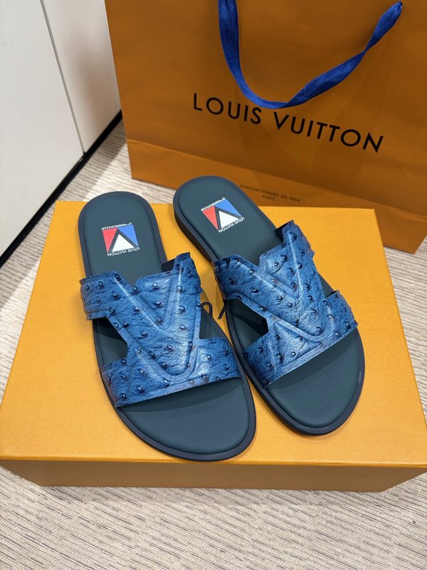 LV 남성 오스트리치 엠보슬리퍼 001-243718