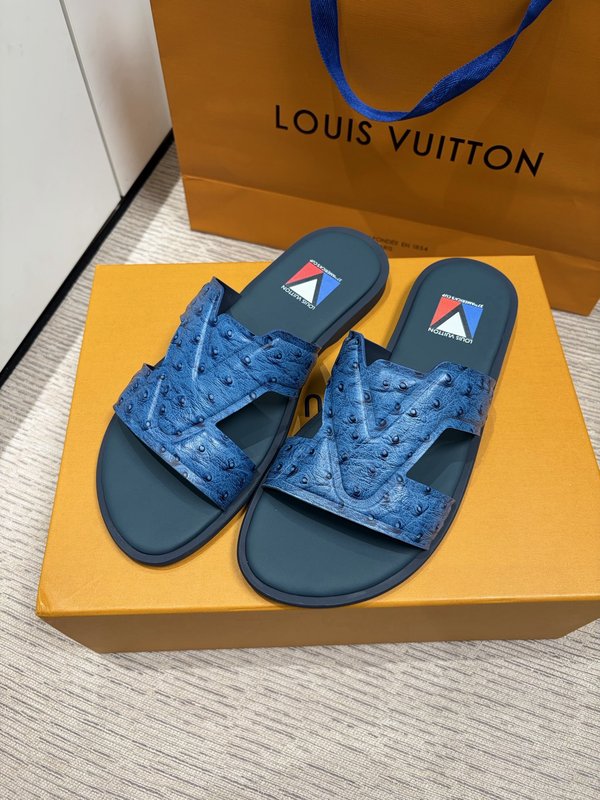 LV 남성 오스트리치 엠보슬리퍼 001-243718