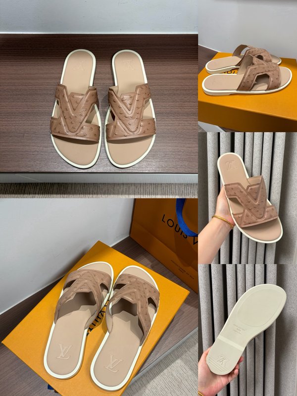 LV 남성 오스트리치 엠보슬리퍼 001-243720