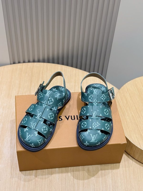 LV 스타일 남성 소가죽 샌들 최고급 001-243761