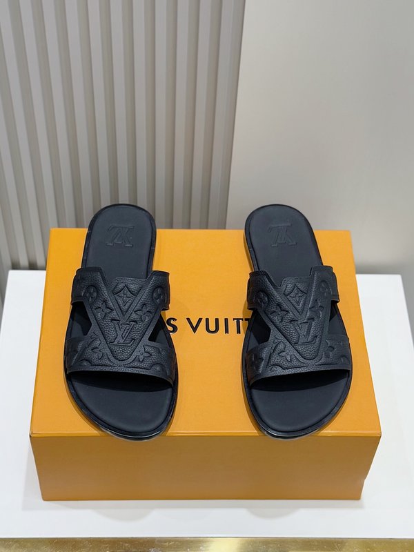 LV 오아시스 데님 가죽 샌들 남성용 001-243857