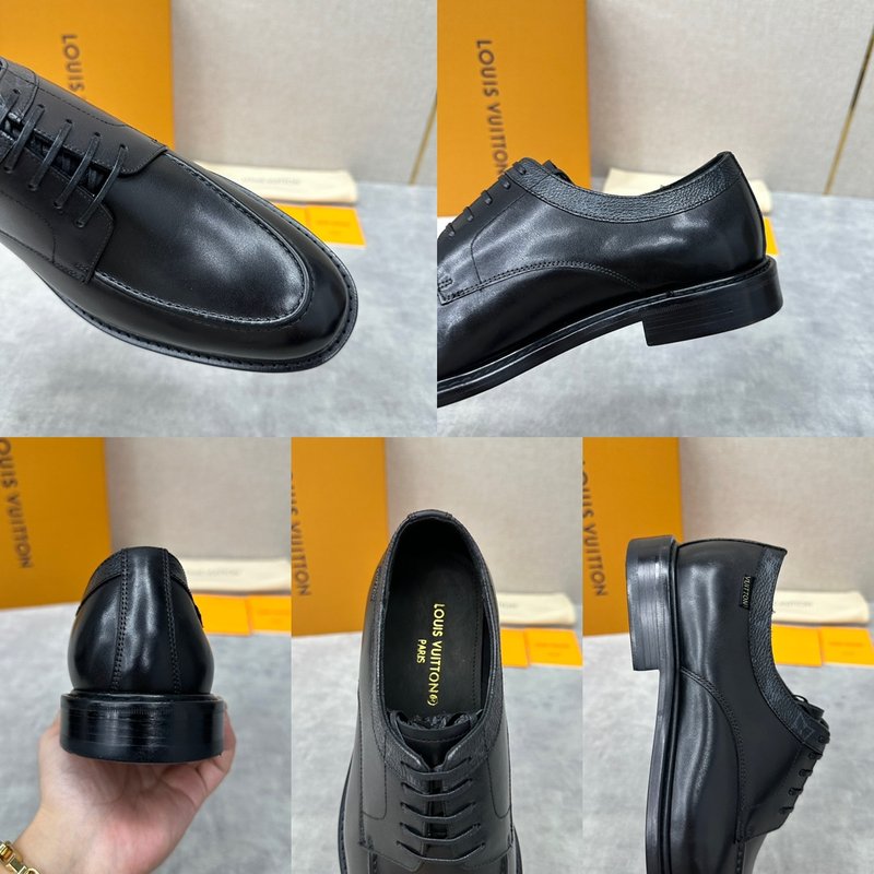 LV 남성 정장 구두 블랙 스웨드 가죽 콤비네이션 001-243912