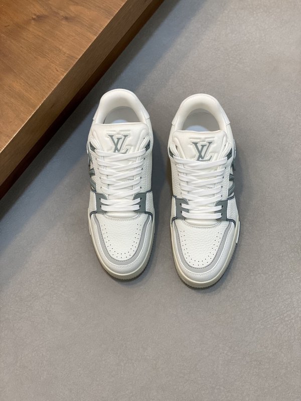 LV 트레이너 남성 화이트 캐주얼 운동화 001-243956