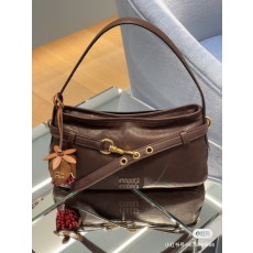 미우미우 브라운 주름 핸드백 숄더백 001-245888