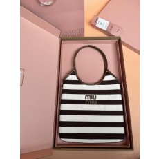 아이비 캔버스 토트 숄더백 화이트 브라운 001-245983