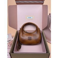 레트로 브라운 소가죽 호보 핸드백 001-246049