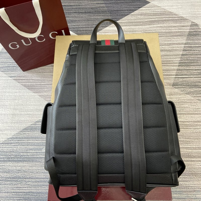 구찌 클래식 블랙 가죽 백팩 001-246150