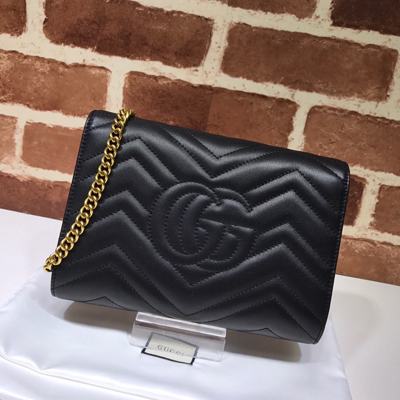 구찌 블랙 퀼팅 체인 숄더백 001-246306