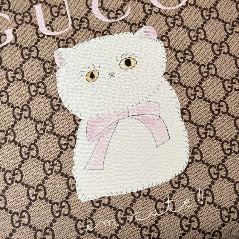 고양이 패턴 핸드백 001-246951