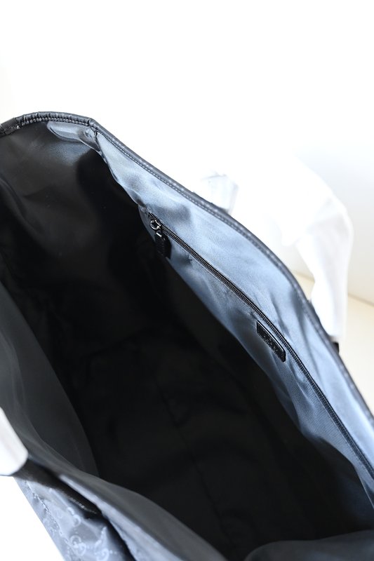 남성 블랙 나일론 GG 패턴 토트백 001-246978