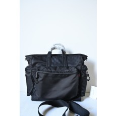 남성 블랙 나일론 GG 패턴 토트백 001-246978