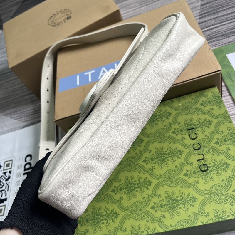 구찌 화이트 더블 G 로고 핸드백 숄더백 001-247025