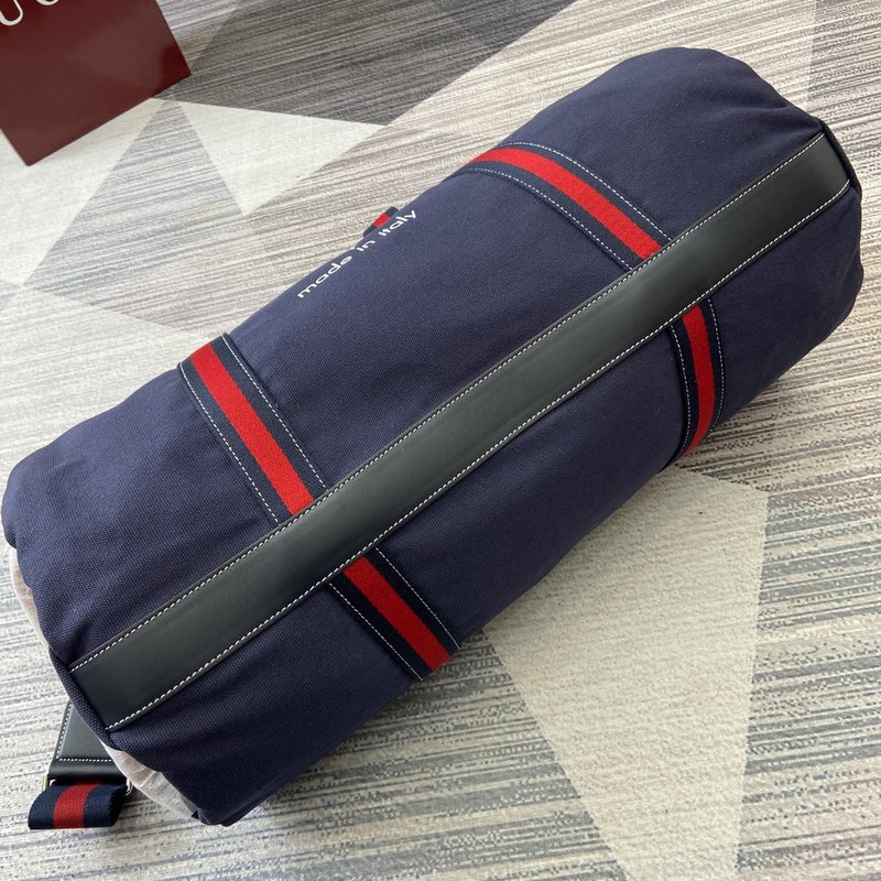구찌 블루 캔버스 원통형 핸드백 여행가방 001-247279