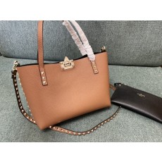 발렌티노 더블 페이스 리치 그레인 쇼핑백 지퍼 파우치 001-247452