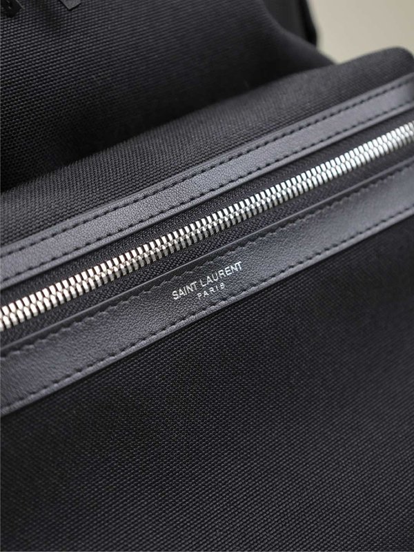 검정 캔버스와 소가죽 백팩 001-247591