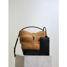 마끈 엮음 소가죽 버킷백 001-247614