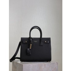 생로랑 사크 드 주르 블랙 리치 가죽 핸드백 001-247655