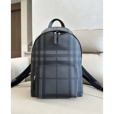 체크 패턴 가죽 트림 백팩 001-247676