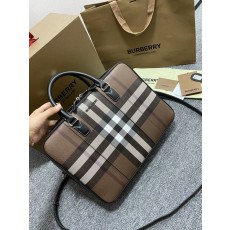 버버리 체크 가죽 브리프케이스 001-247914