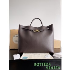 대형 블랙 브라운 골드 버클 핸드백 001-250191