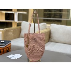 클로에 라피아 레더 토트백 001-251226