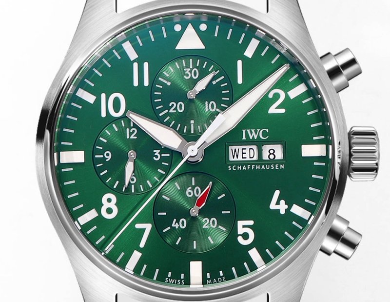 IWC 파일럿 그린 다이얼 로즈골드 시계 001-251267
