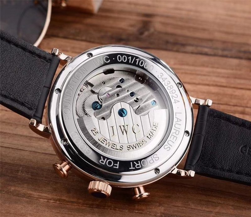 IWC 스타일 오매틱 스틸 가죽 남성 시계 001-251316