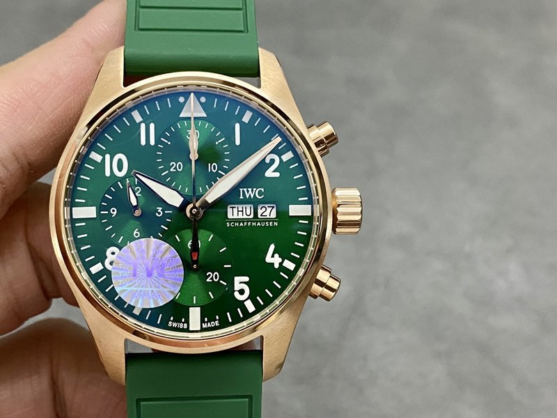 IWC 파일럿 레드골드 그린 다이얼 토매틱 시계 001-251480